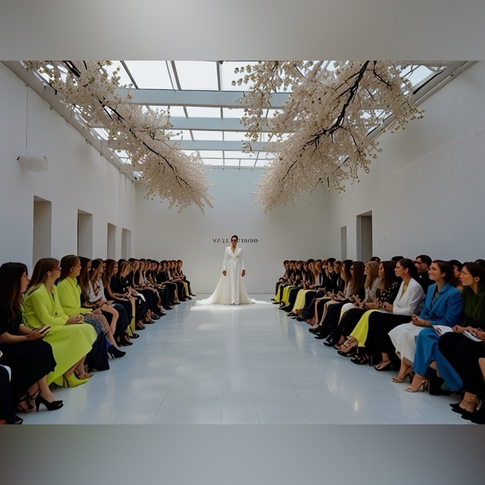 HANDCRAFTED digital art print Elegant White Gown fashion show image NWT